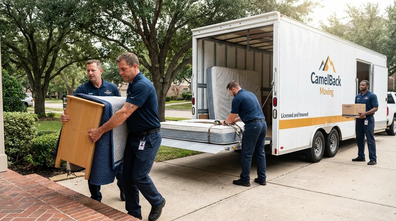 Crew loading residential truck for cross-state move from Frankfort, OH